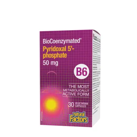 Natural Factors BioCoenzymated Pyridoxal 5-Phosphate B6 50 MG (30 Veggie Capsules) - Natural Factors