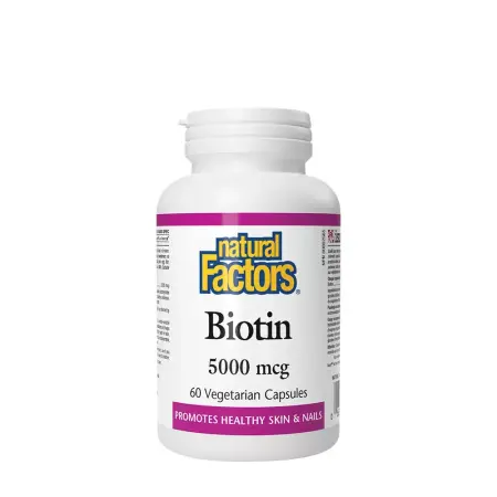 Natural Factors Biotin 5000 mcg (60 Veggie Capsules) - Natural Factors