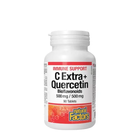 Natural Factors C Extra + Quercetin Bioflavonoids 500 mg / 500 mg (90 Tablets) - Natural Factors