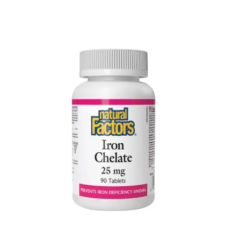 Natural Factors Iron Chelate 25 mg (90 Tablets) - Natural Factors