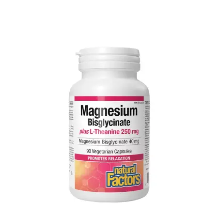 Natural Factors Magnesium Bisglycinate 100 plus L-Theanine 250 mg (90 Capsules) - Natural Factors