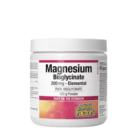 Natural Factors Magnesium Bisglycinate Pure 200 mg (120 g) - Natural Factors