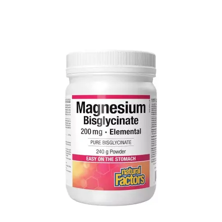 Natural Factors Magnesium Bisglycinate Pure 200 mg (240 g) - Natural Factors