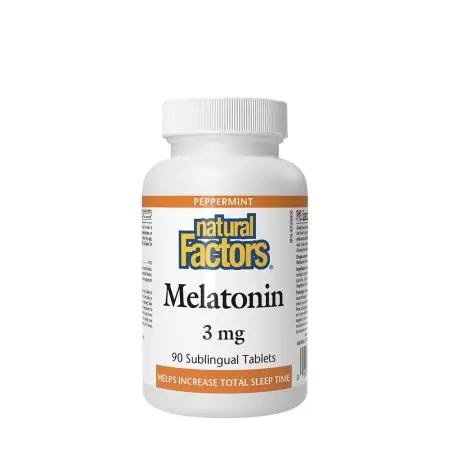 Natural Factors Melatonin 3 mg (90 Tablets, Peppermint) - Natural Factors