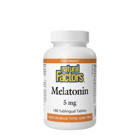 Natural Factors Melatonin 5 mg (180 Tablets, Peppermint) - Natural Factors