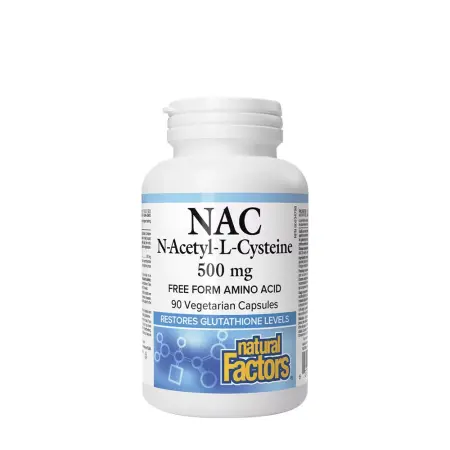 Natural Factors N-Acetyl-L-Cysteine Amino Acid 500 mg (90 Capsules) - Natural Factors