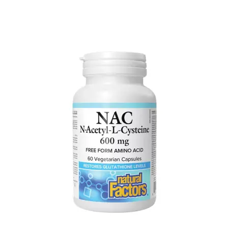 Natural Factors N-Acetyl-L-Cysteine Amino Acid (NAC) 600 mg (60 Veg Capsules) - Natural Factors