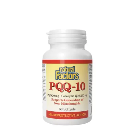 Natural Factors PQQ-10 PQQ 20 mg - Coenzyme Q10 200 mg (60 Softgels) - Natural Factors