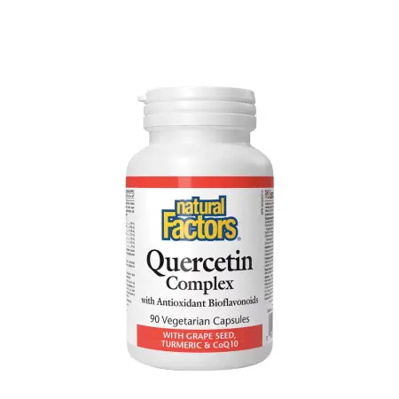 Natural Factors Quercetin Complex With Grape Seed, Turmeric & COQ10 (90 Veggie Capsules) - Natural Factors