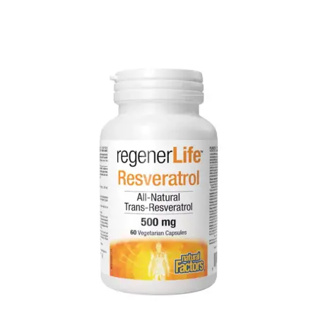 Natural Factors ResveratrolRich Super Strength Resveratrol Concentrate 500 mg (60 Veggie Capsules) - Natural Factors