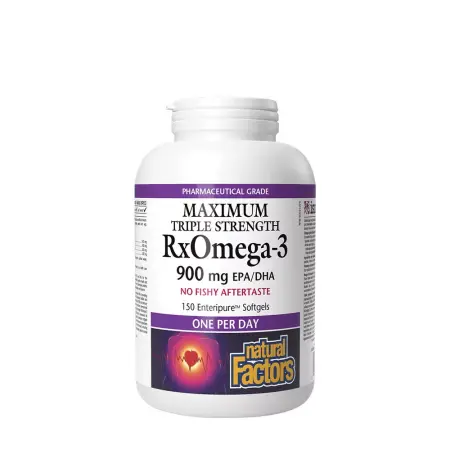 Natural Factors RxOmega-3 Maximum Triple Strength 900 mg (150 Softgels) - Natural Factors