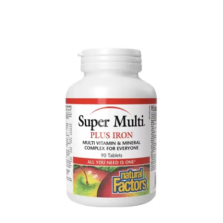 Natural Factors Super Multi Plus Iron (90 Tablets) - Natural Factors