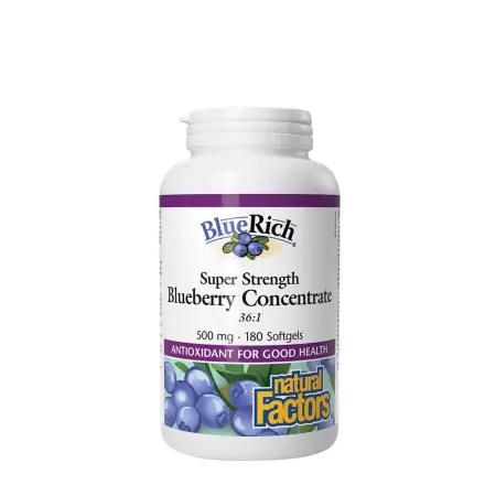 Natural Factors Super Strength Blueberry Concentrate 500 mg (180 Softgels) - Natural Factors