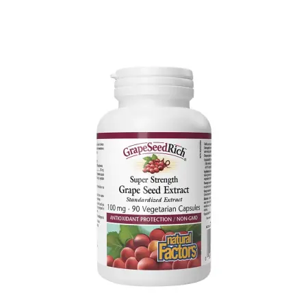 Natural Factors Super Strength Grape Seed Extract 100 mg (90 Capsules) - Natural Factors