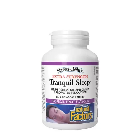 Natural Factors Tranquil Sleep Extra Strength (60 Chewables, Tropical Fruit) - Natural Factors