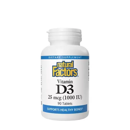 Natural Factors Vitamin D3 25 mcg (1,000 IU) (90 Tablets) - Natural Factors