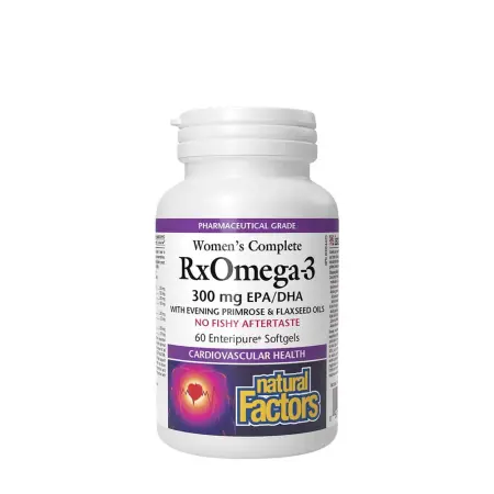 Natural Factors Women’s Complete RxOmega-3 300 mg EPA/DHA (60 Softgels) - Natural Factors