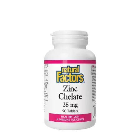 Natural Factors Zinc Chelate 25 mg (90 Tablets) - Natural Factors