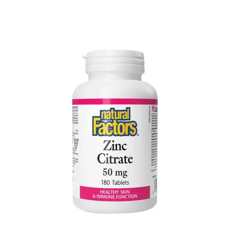 Natural Factors Zinc Citrate 50 mg (180 Tablets) - Natural Factors