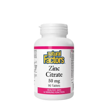 Natural Factors Zinc Citrate 50 mg (90 Tablets) - Natural Factors