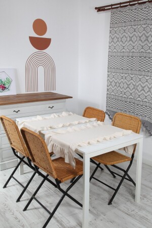 Natural Frilly Runner Vintage 2 Pcs 40x80 Cm - Cotton Maison