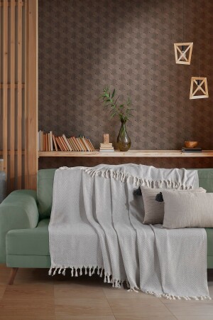 Natural Gray Sofa Cover Sofa Shawl 180x210 Cotton - Ladynil