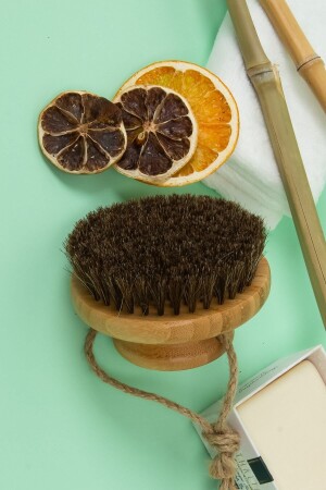 Natural Horsehair Cellulite Brush Soft Bristles Ergonomic Grip Suitable for Sensitive Skin - Efsoon Organics