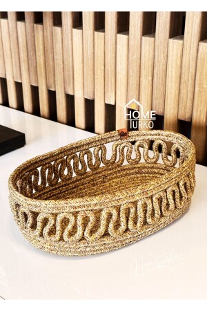 Natural, Jüt, Desenli, Sepet, Dolap Içi, Çocuk Odası, Düzenleyici, Saklama Sepeti, Ekmek Sepeti, TYC00664295885 - HomeTurko