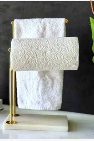 Natural Marble Decorative Bathroom Towel Holder Gold 2022-04 - bemdesign