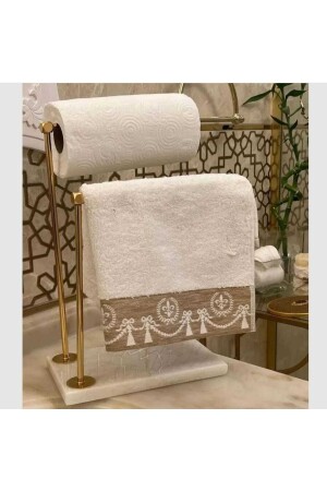 Natural Marble Decorative Towel Holder Bathroom Organizer Gold 2022-04 - bemdesign