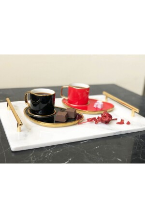 Natural Marble Tray 25x35cm Gold Slim Handle Mrm0118 CL2535SLM - Modestmar