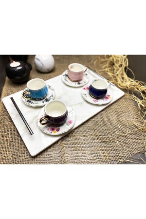 Natural Marble Tray 25x40cm Silver Slim Handle SLV25 - Modestmar