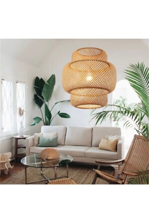 Natural Nordic Design Bamboo Chandelier Wicker Chandelier 1. Grade Quality 350mm Diameter Freshness Qatar burenze7002 - burenze