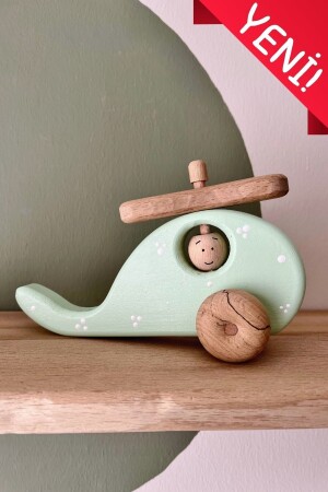Natural Organic Wooden Montessori Toy Helicopter Baby Kids Room Decor Gift Photo Shooting - Doru
