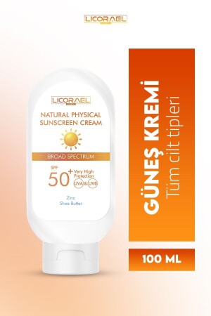 Natural Physical Sunscreen Cream Spf50+ 100ml - Licorael Dubai