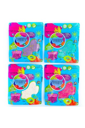 Natural Play Dough 4-Piece Glitter Set-friendly Package 4*130gr) - Mammacomicadough