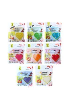 Natural Play Dough - 8 Piece Mixed Set 8x125 Gr Vacuum Cartridge Package - (ecopack-refill) - Childgen