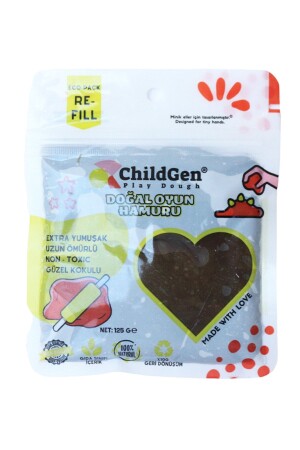 Natural Play Dough - Brown - Vacuum Cartridge Package - (ecopack-refill) - Childgen