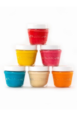 Natural Play Dough Set of 6 6x125gr - premium Jar - Childgen Play Dough