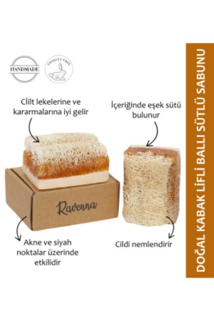 Natural Pumpkin Fiber Handmade Honey Donkey Milk Soap RVN1 - RAVENNA
