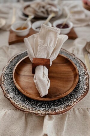 Natural Ruffle Napkin Set of 6 Vintage 30x30 Cm - Cotton Maison