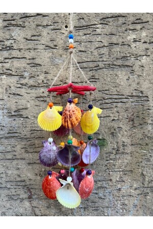 Natural Seashell Starfish Wind Chime Garden Balcony Wall Decoration Ornament - Kardeşler Boncuk Hediyelik Eşya