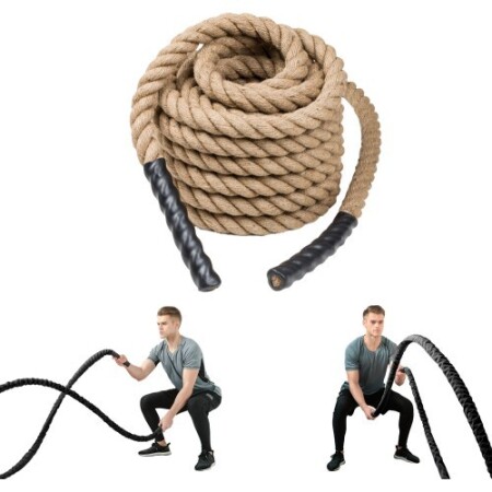 Natural Sisal Power-Fighting Rope inSPORTline Waverope Base 15m 40mm 9.6kg - inSPORTline