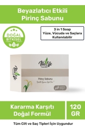 Natural Special Series Whitening Rice Soap Anti-Darkening Skin Soap for Hand Face Body 120 gr Whitening Rice Bran Whitening Soap - İlla Life