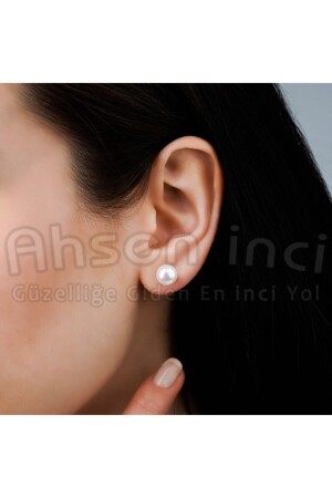 Natural White Ball Pearl Earrings - Ahsen İnci