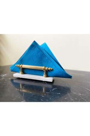 Natural White Marble Napkin Holder Gold CPTSK - Modestmar