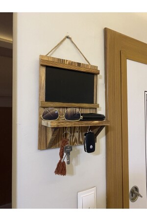 Natural Wood Keychain with Writing Board Key Hanger Note Board keychain with writing board - ViraHome