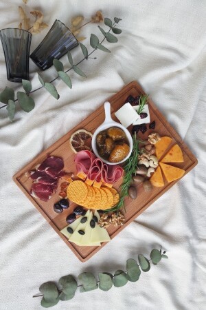 Natural Wooden Cheese And Presentation Plate Rectangular Beech Wood - Raven For Home