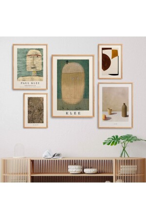 Natural Wooden Framed 5-Piece Painting Set Five-020 - Homepack