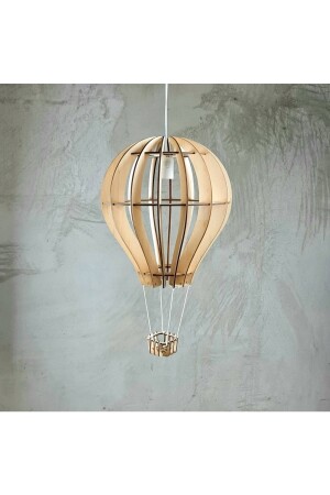 Natural Wooden MDF 3D Puzzle Flying Balloon Chandelier for Ürgüp Children's Young Room DECARTAVZ0046 - hü ma tasarım ve aksesuar